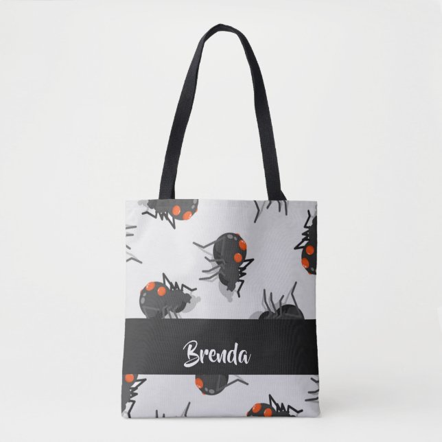 Bolsa Tote Padrão da aranha viúva preta (Frente)