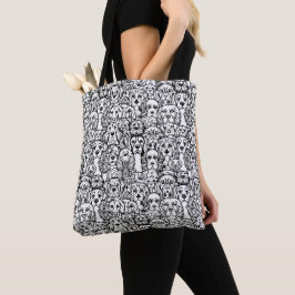 Bolsa Tote Padrão da cabeça do cão