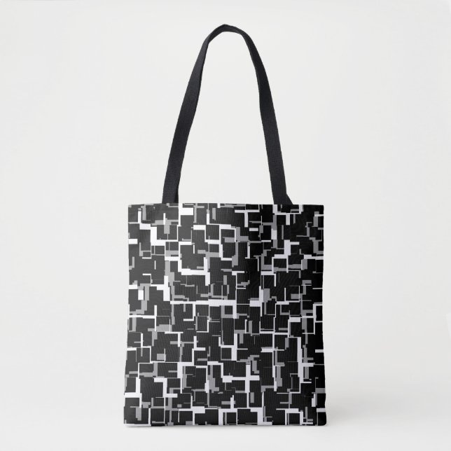Bolsa Tote Padrão da Cinza branca preta da câmera digital (Frente)