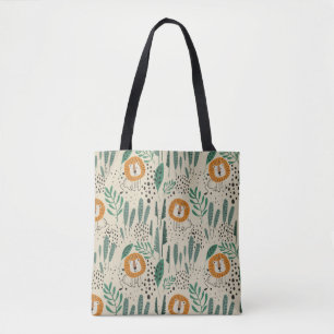 Bolsa Tote Padrão da Floresta Tropical Selvagem de Leão-de-Dó