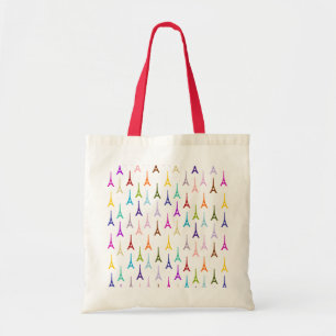 Bolsa Tote Padrão da Torre Rainbow Paris Eiffel