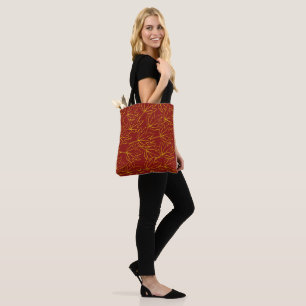 Bolsa Tote padrão das folhas amarelas do outono em castanho