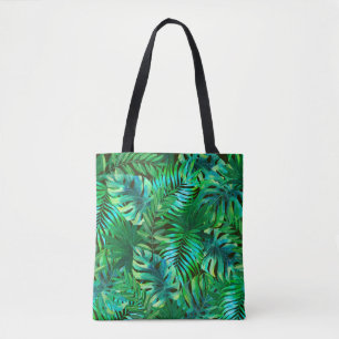 Bolsa Tote Padrão das folhas tropicais aquáticas