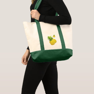 Bolsa Tote Padrão de Abacaxi Tropical: Arte de Frutas de Verã