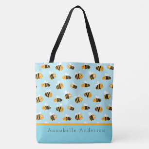 Bolsa Tote Padrão de abelha super-bonitinho Personalizar bar