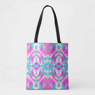 Bolsa Tote Padrão de Abstrato azul e rosa LEGAL SUPER