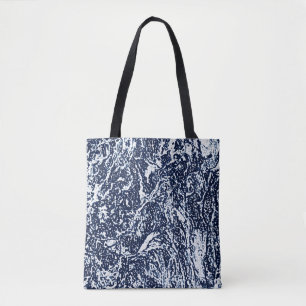 Bolsa Tote Padrão de Abstrato azul escuro