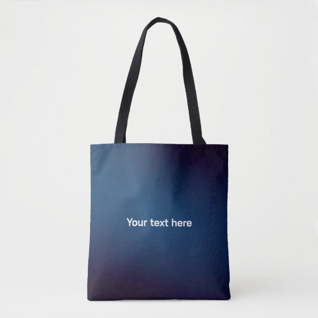 Bolsa Tote Padrão de Abstrato azul escuro | Adicionar Texto (Frente)