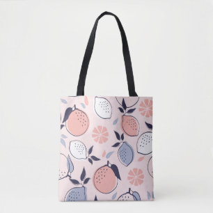 Bolsa Tote Padrão de abstrato Citros de Limão e Laranjas em P