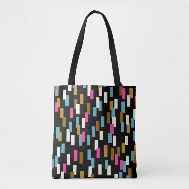 Bolsa Tote Padrão de abstrato com formas geométricas texturiz (Frente)