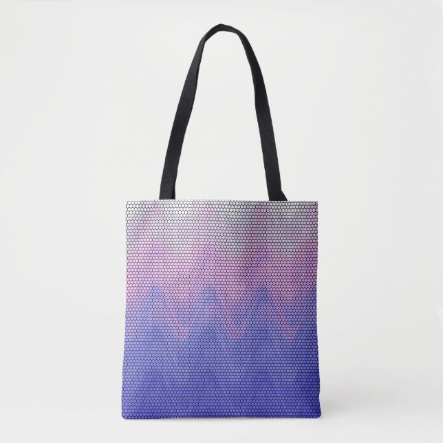 Bolsa Tote Padrão de Abstrato cor-de-rosa hexagonal (Frente)