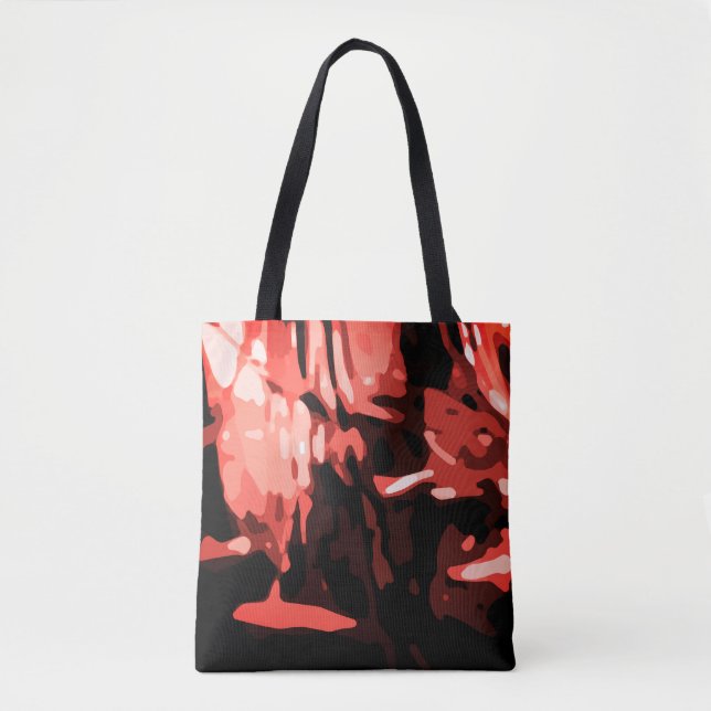 Bolsa Tote Padrão de Abstrato da Trendy Red Camo (Frente)