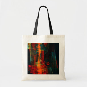 Bolsa Tote Padrão de Abstrato de Arte Moderno Vermelho Azul-L