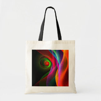 Bolsa Tote Padrão de Abstrato de Arte Vermelho Verde Laranja