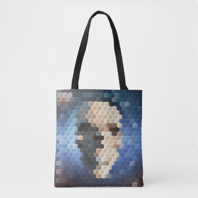 Bolsa Tote Padrão de abstrato de crânio (Frente)