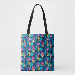 Bolsa Tote Padrão De Abstrato De Desenho De Mão Com Plantas-8