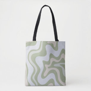Bolsa Tote Padrão de Abstrato de espiral líquida retrô em ver