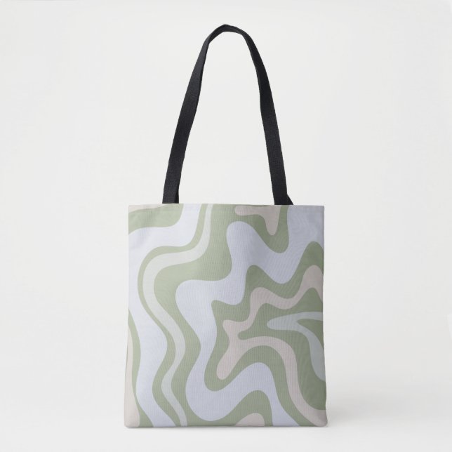 Bolsa Tote Padrão de Abstrato de espiral líquida retrô em ver (Frente)