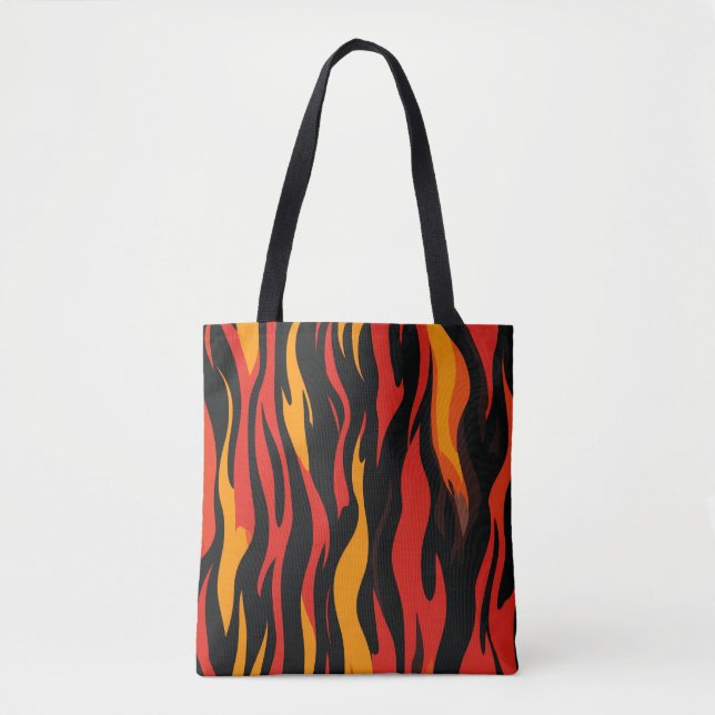 Bolsa Tote Padrão de Abstrato de Fiery (Frente)