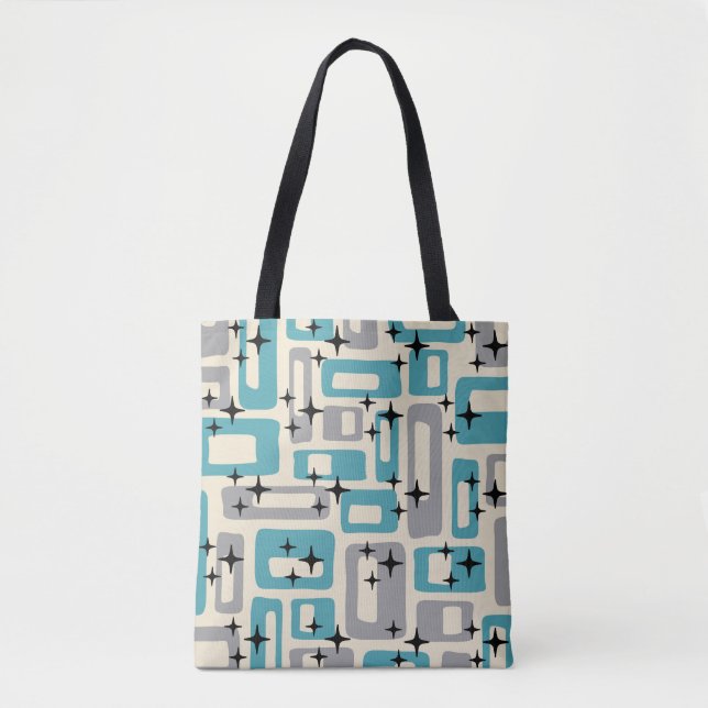 Bolsa Tote Padrão de Abstrato de Moderno do meio século (Frente)