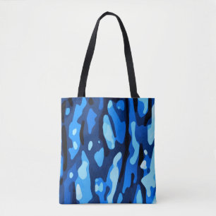 Bolsa Tote Padrão de Abstrato do Trendy Blue Camo