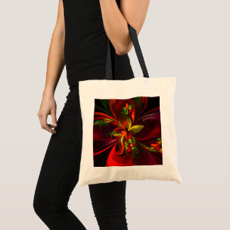 Bolsa Tote Padrão de Abstrato Floral Verde Moderno #05