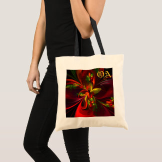 Bolsa Tote Padrão de Abstrato Floral Verde Moderno #05