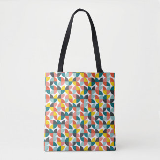 Bolsa Tote Padrão de Abstrato Geométrico Colorida
