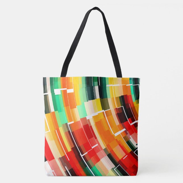 Bolsa Tote Padrão de Abstrato multicores (Frente)