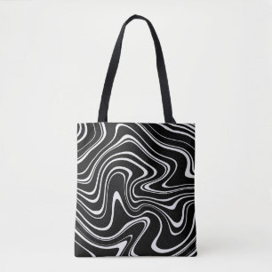 Bolsa Tote Padrão de Abstrato preto e branco