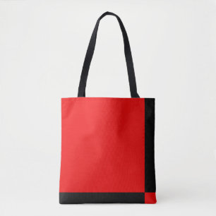 Bolsa Tote Padrão de Abstrato preto e vermelho