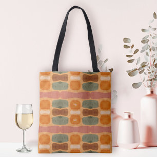 Bolsa Tote Padrão de água-forte Boho Chic com Monograma