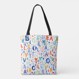 Bolsa Tote Padrão de alfabeto