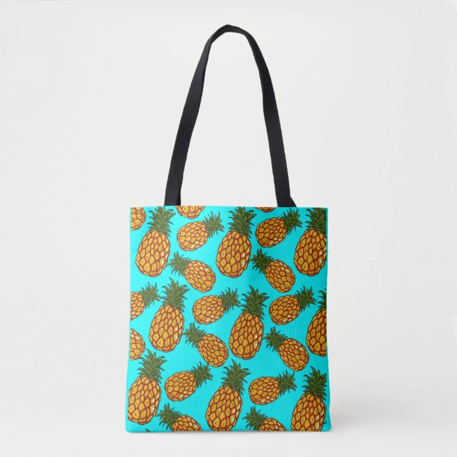 Bolsa Tote Padrão de Amor do Abacaxi - Exótico Tropical Desag (Frente)