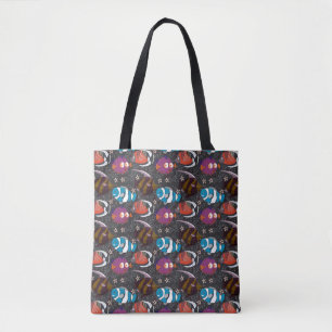 Bolsa Tote Padrão de animais aquáticos   vida submarina do 