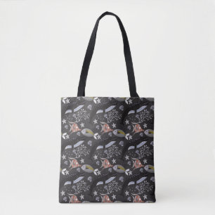 Bolsa Tote Padrão de animais aquáticos   vida submarina do 