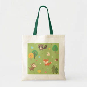 Bolsa Tote Padrão de Animais da Floresta Fofos para Crianças