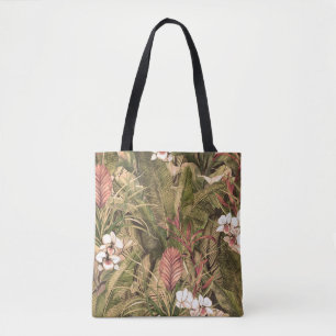 Bolsa Tote Padrão de Aquarela das Folhas Tropicais