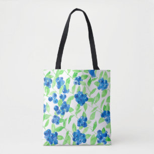 Bolsa Tote Padrão de aquarela de amora
