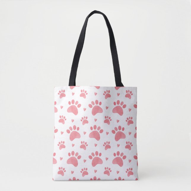 Bolsa Tote Padrão de Aquarela de Pinturas de Cat (Frente)