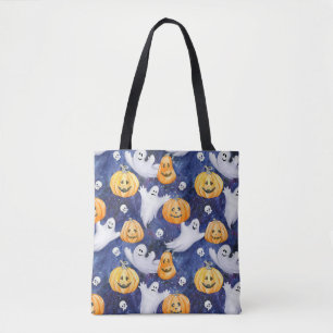 Bolsa Tote Padrão de Aquarela do Halloween