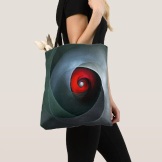 Bolsa Tote Padrão de Arte Moderna Abstrato de Roteiro Vermelh