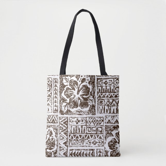 Bolsa Tote Padrão de arte tropical tribal do Havaí indígenas (Frente)