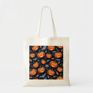Bolsa Tote Padrão de Assustação Colorida do Halloween |Feliz 