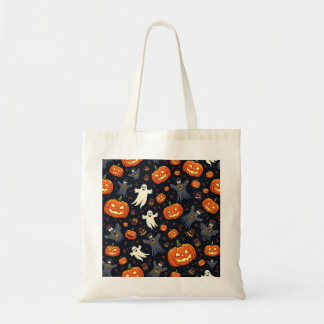 Bolsa Tote Padrão de Assustação Colorida do Halloween |Feliz 