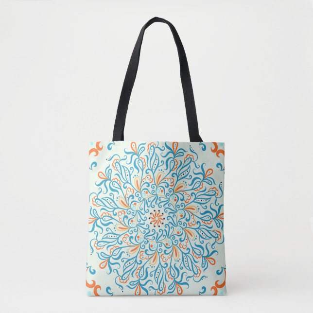 Bolsa Tote Padrão de Azulejo cerâmico de abstrato (Frente)