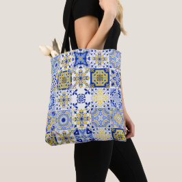 Bolsa Tote Padrão de Azulejos Portugueses