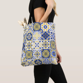 Bolsa Tote Padrão de Azulejos Portugueses