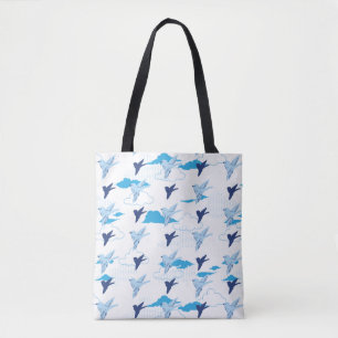 Bolsa Tote Padrão de bando de aves azuis