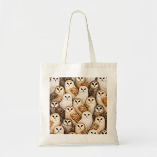 Bolsa Tote Padrão de bando de coruja-barnela ave da floresta